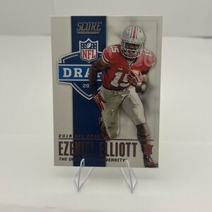 Ezekiel Elliot Rookie Card Ohio Buckeyes Panini NFL Draft Card - Red and Blue